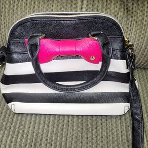 Black & White Striped Betsey Johnson Purse